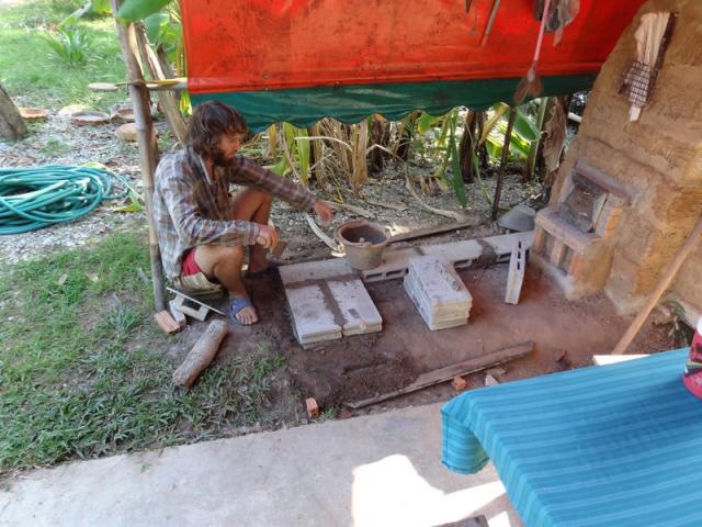 contruction de la base du mur