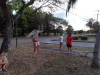 slack line au camp de refugiés des innondations